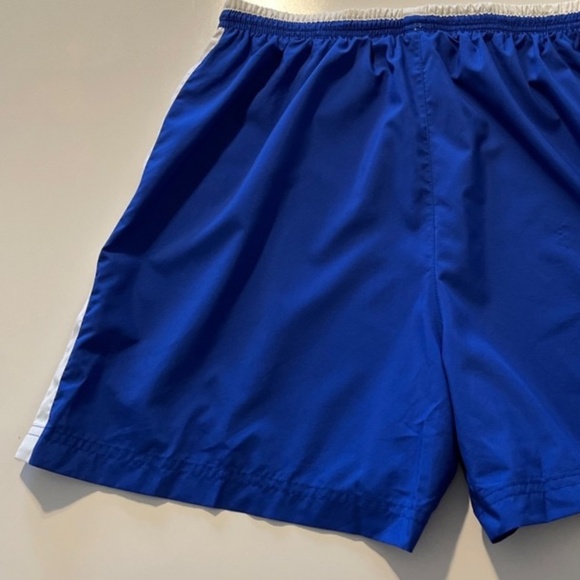 adidas VTG Men's Soccer Shorts Spell Out 3 Stripes Blue XL - Picture 4 of 12